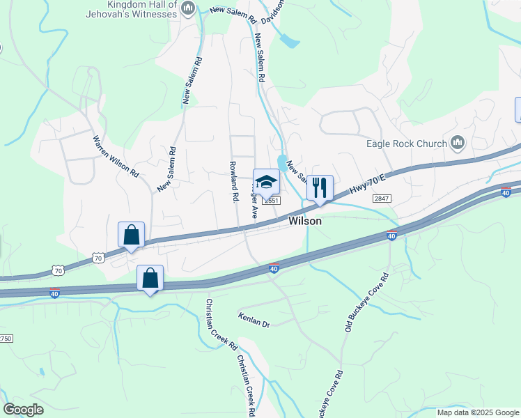map of restaurants, bars, coffee shops, grocery stores, and more near 112 Reger Avenue in Swannanoa