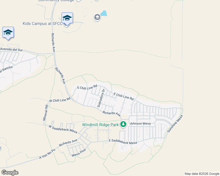 map of restaurants, bars, coffee shops, grocery stores, and more near 109 East Chili Line Road in Santa Fe
