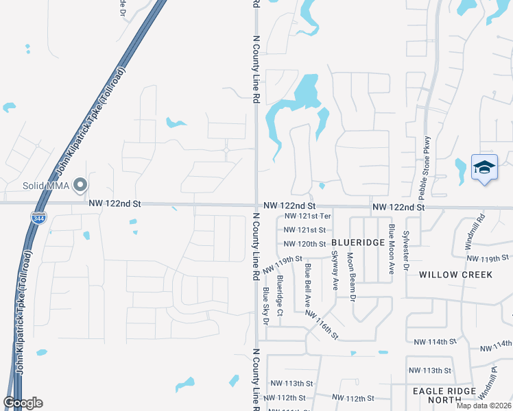 map of restaurants, bars, coffee shops, grocery stores, and more near 12301 North County Line Road in Oklahoma City