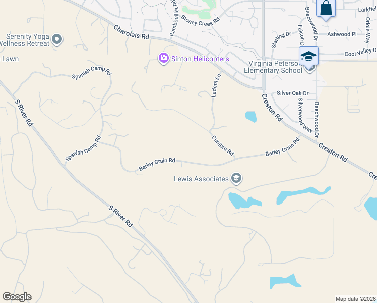 map of restaurants, bars, coffee shops, grocery stores, and more near 1690 Barley Grain Road in Paso Robles