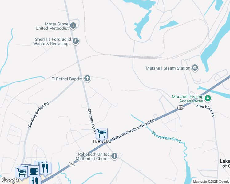 map of restaurants, bars, coffee shops, grocery stores, and more near 8268 McDonald Drive in Lake Norman of Catawba