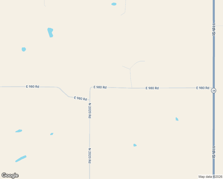 map of restaurants, bars, coffee shops, grocery stores, and more near 20216 East 980 Road in Hammon