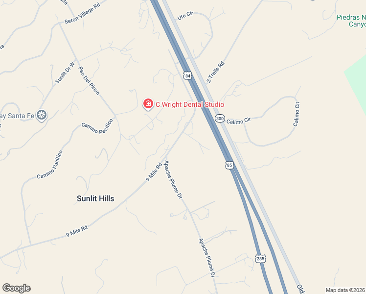 map of restaurants, bars, coffee shops, grocery stores, and more near 5 Camino Montoso in Santa Fe