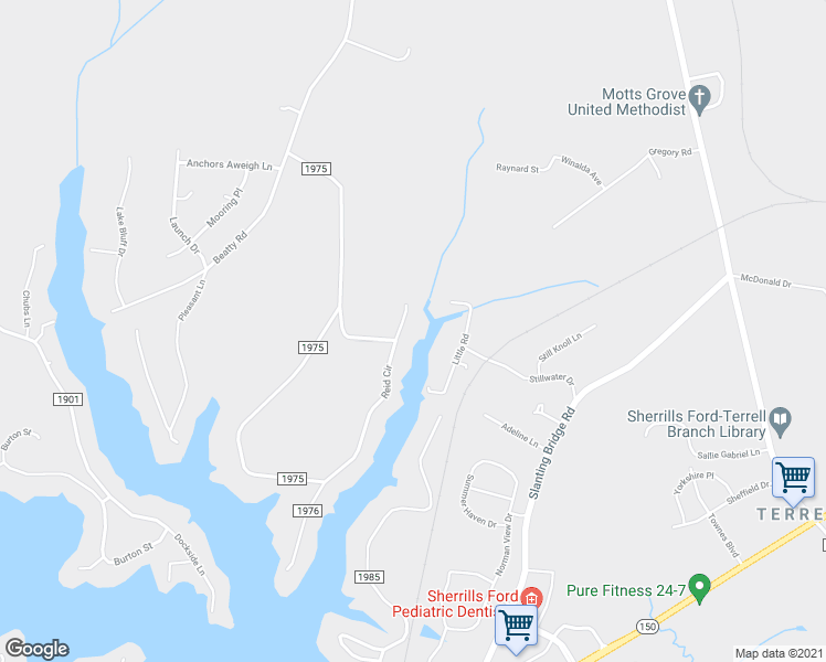 map of restaurants, bars, coffee shops, grocery stores, and more near 3578 Big Timber Drive in Sherrills Ford