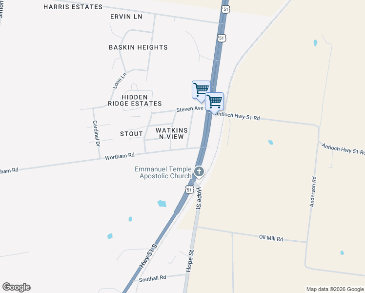 map of restaurants, bars, coffee shops, grocery stores, and more near 1501 Michael Street in Covington