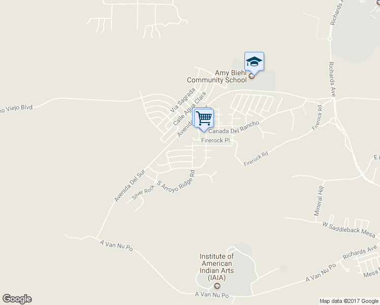 map of restaurants, bars, coffee shops, grocery stores, and more near 1 Coyote Pass in Santa Fe