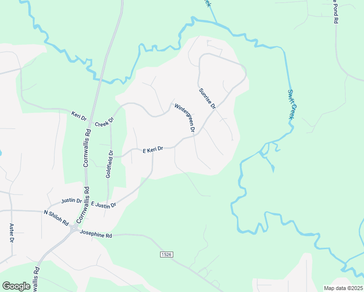 map of restaurants, bars, coffee shops, grocery stores, and more near 742 East Keri Drive in Garner