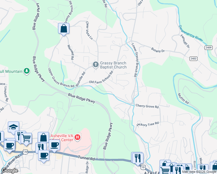 map of restaurants, bars, coffee shops, grocery stores, and more near 15 Stephenson Lane in Asheville