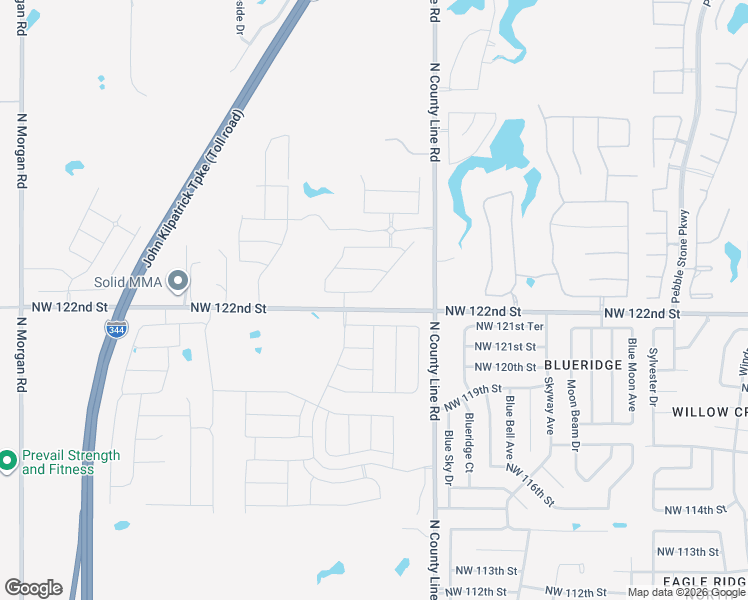 map of restaurants, bars, coffee shops, grocery stores, and more near 9001-9243 Northwest 122nd Street in Yukon
