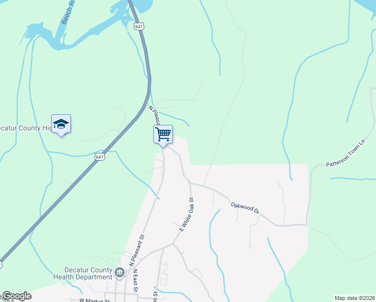 map of restaurants, bars, coffee shops, grocery stores, and more near 702 East White Oak Street in Decaturville