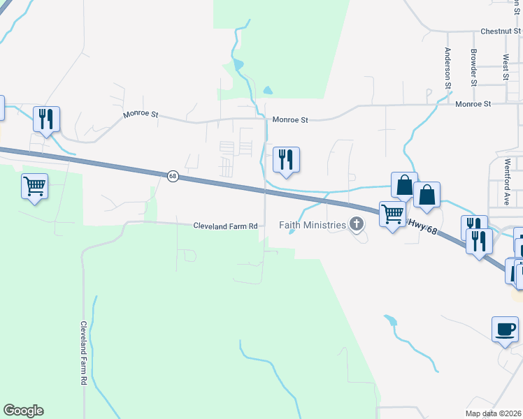 map of restaurants, bars, coffee shops, grocery stores, and more near 210 Cleveland Road in Sweetwater