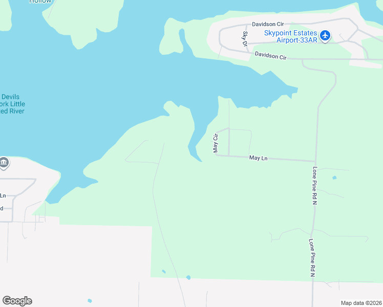 map of restaurants, bars, coffee shops, grocery stores, and more near 25 May Circle in Greers Ferry