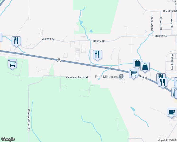 map of restaurants, bars, coffee shops, grocery stores, and more near 210 Cleveland Road in Sweetwater