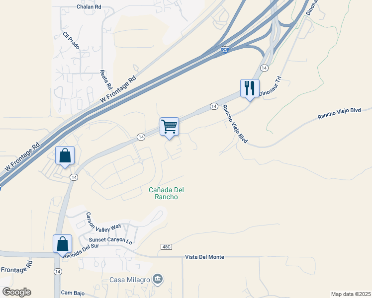 map of restaurants, bars, coffee shops, grocery stores, and more near 28 Bisbee Court in Santa Fe County