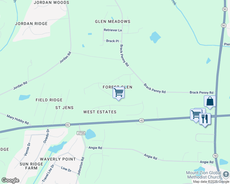 map of restaurants, bars, coffee shops, grocery stores, and more near 6429 Tinderbox Lane in Raleigh