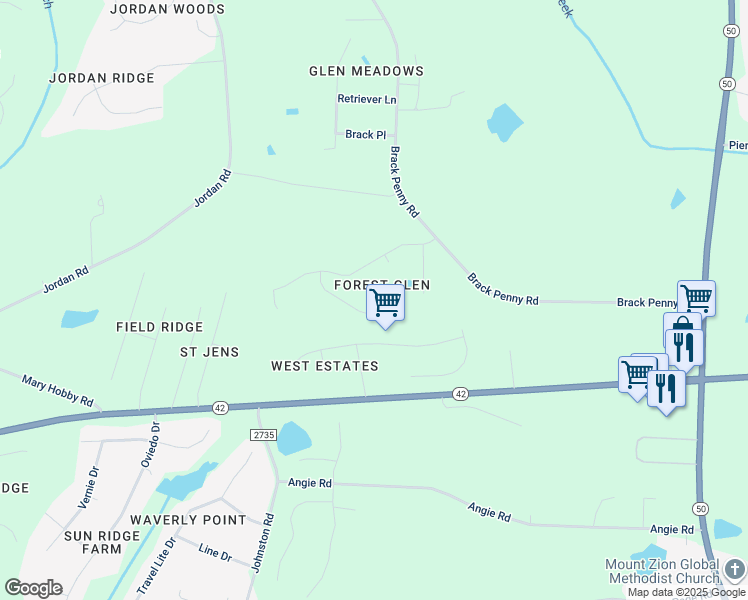 map of restaurants, bars, coffee shops, grocery stores, and more near 6429 Tinderbox Lane in Raleigh