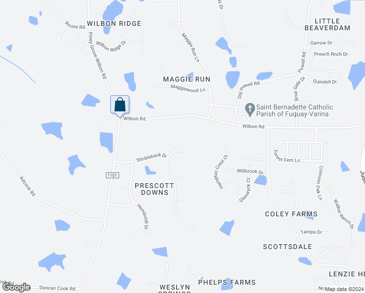 map of restaurants, bars, coffee shops, grocery stores, and more near 6508 Wavcott Drive in Fuquay-Varina