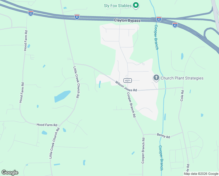 map of restaurants, bars, coffee shops, grocery stores, and more near 499 Wilson Jones Road in Clayton