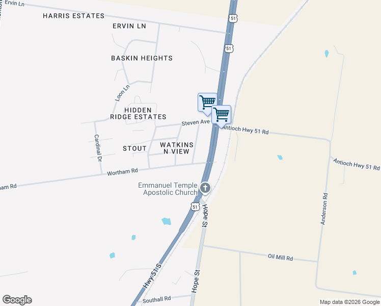 map of restaurants, bars, coffee shops, grocery stores, and more near 1501 Michael Street in Covington