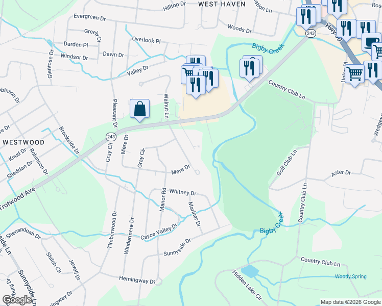 map of restaurants, bars, coffee shops, grocery stores, and more near 1109 Graymere Manor Road in Columbia