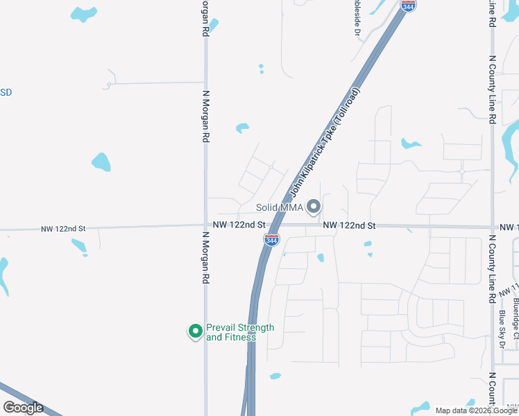 map of restaurants, bars, coffee shops, grocery stores, and more near 9617-9799 Northwest 122nd Street in Yukon