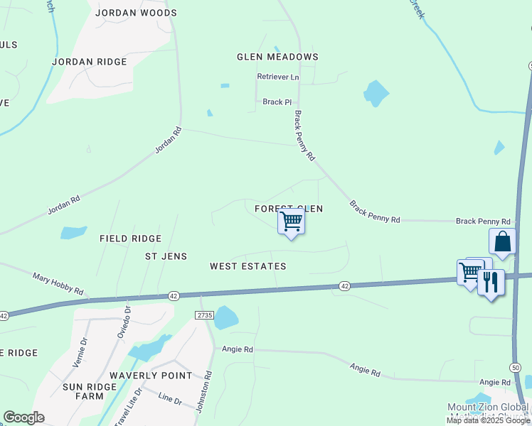 map of restaurants, bars, coffee shops, grocery stores, and more near 1116 Forest Glen Drive in Raleigh