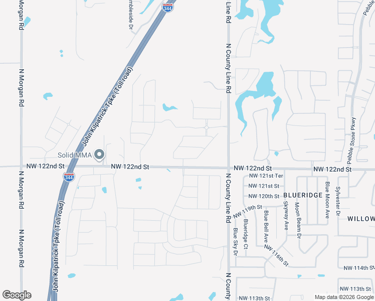 map of restaurants, bars, coffee shops, grocery stores, and more near 9001-9243 NW 122nd St in Yukon