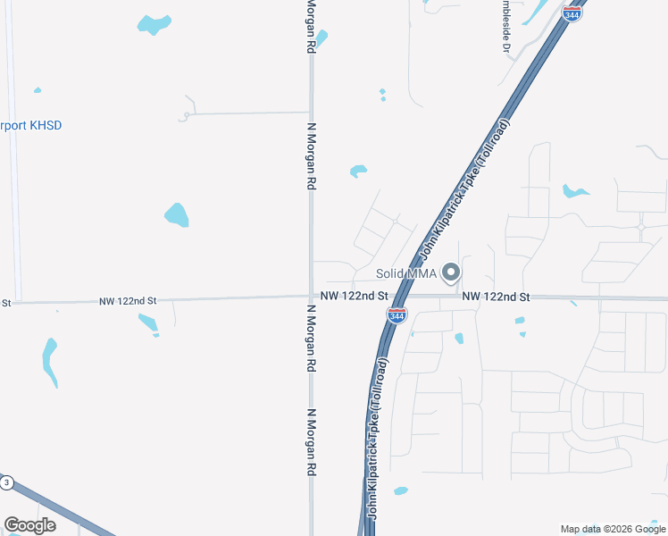 map of restaurants, bars, coffee shops, grocery stores, and more near 12500 North Morgan Road in Yukon