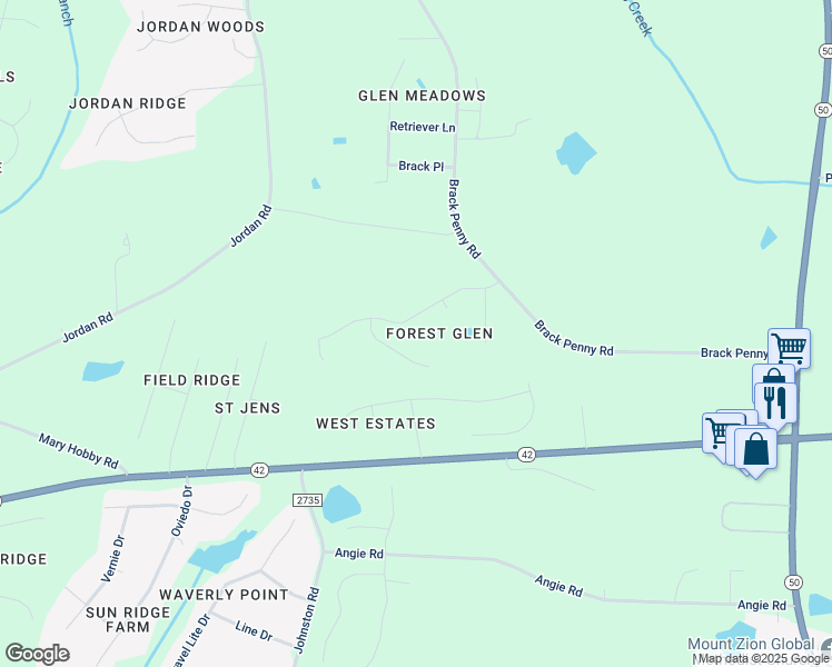 map of restaurants, bars, coffee shops, grocery stores, and more near 1120 Forest Glen Drive in Raleigh