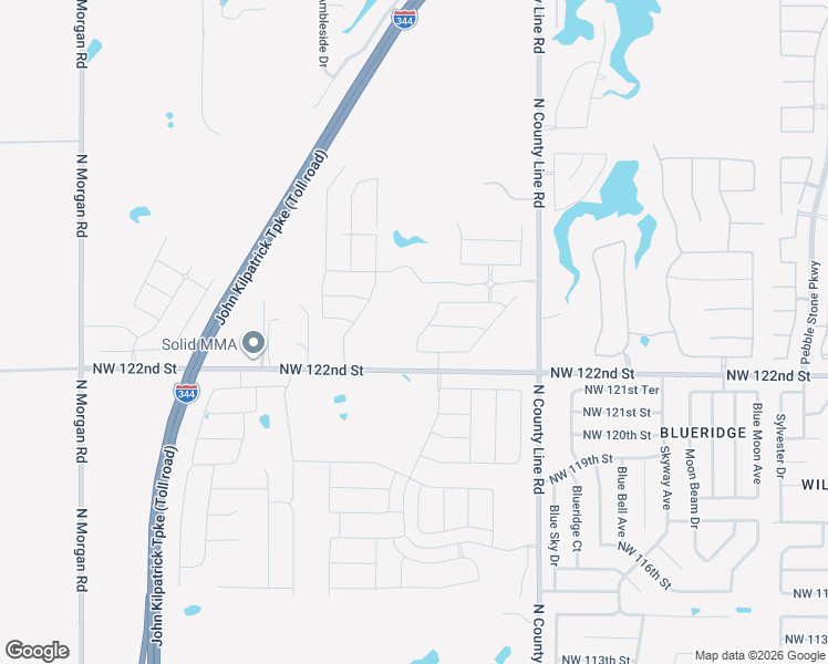 map of restaurants, bars, coffee shops, grocery stores, and more near 9001-9243 Northwest 122nd Street in Yukon