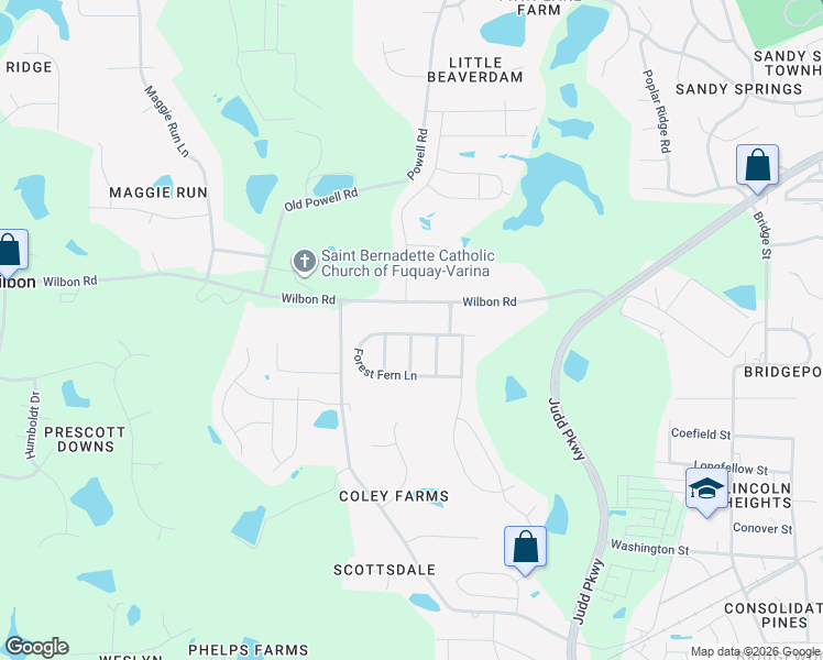 map of restaurants, bars, coffee shops, grocery stores, and more near 915 Wilbon Road in Holly Springs