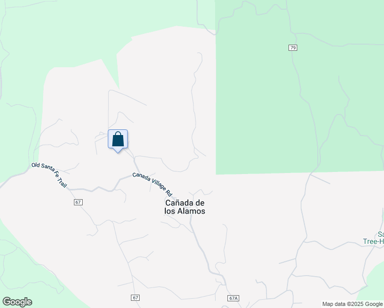 map of restaurants, bars, coffee shops, grocery stores, and more near 47 Quartz Trail in Santa Fe