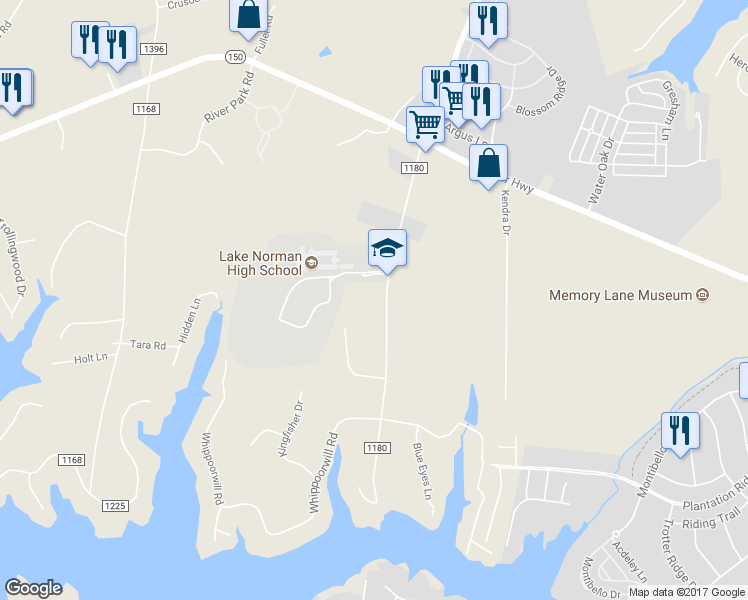 map of restaurants, bars, coffee shops, grocery stores, and more near 200 Doolie Road in Mooresville