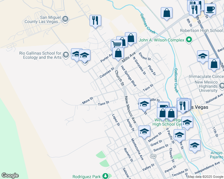 map of restaurants, bars, coffee shops, grocery stores, and more near 618 Mora Street in Las Vegas