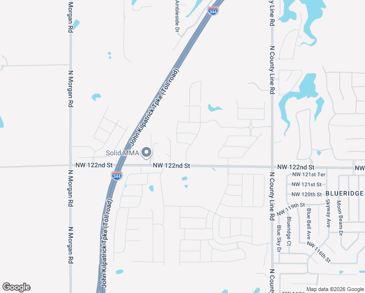 map of restaurants, bars, coffee shops, grocery stores, and more near 9421 Northwest 122nd Street in Yukon
