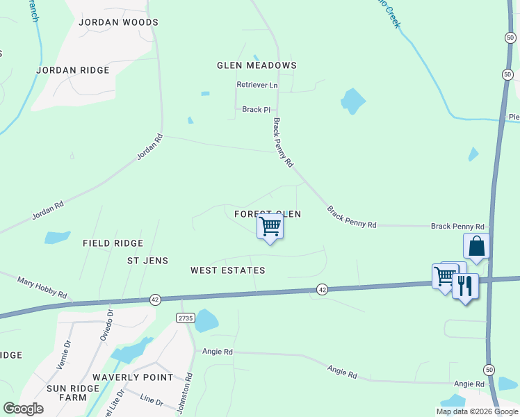 map of restaurants, bars, coffee shops, grocery stores, and more near 1124 Forest Glen Drive in Raleigh