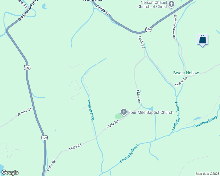 map of restaurants, bars, coffee shops, grocery stores, and more near 2110 Bob Irwin Road in Maryville