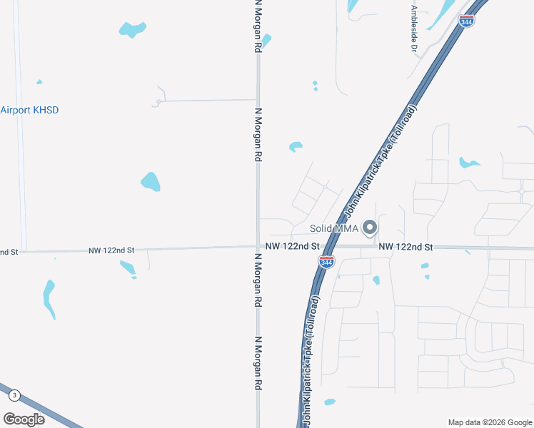 map of restaurants, bars, coffee shops, grocery stores, and more near 12401 North Morgan Road in Yukon
