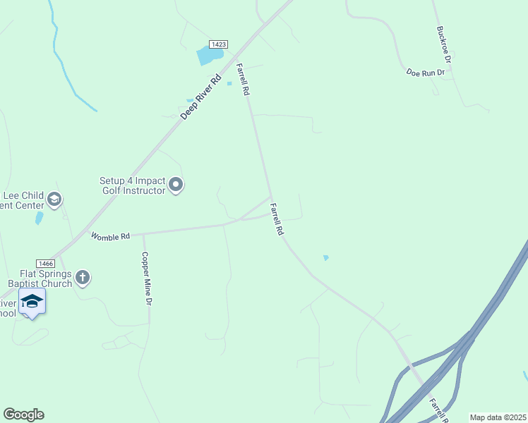 map of restaurants, bars, coffee shops, grocery stores, and more near 5223 Farrell Road in Sanford