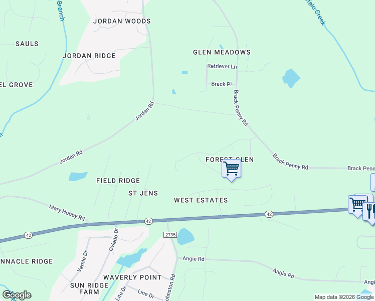 map of restaurants, bars, coffee shops, grocery stores, and more near 1021 Forest Glen Drive in Raleigh