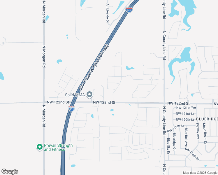 map of restaurants, bars, coffee shops, grocery stores, and more near 9421 Northwest 122nd Street in Yukon