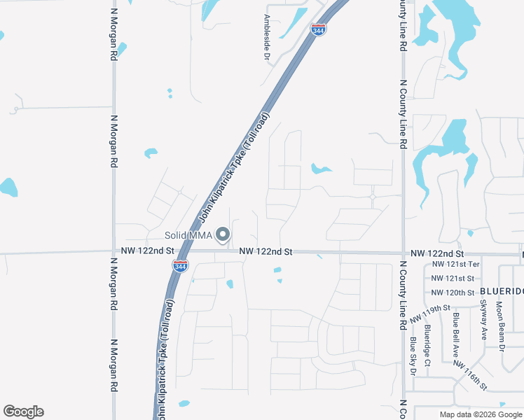 map of restaurants, bars, coffee shops, grocery stores, and more near 9421 Northwest 122nd Street in Yukon