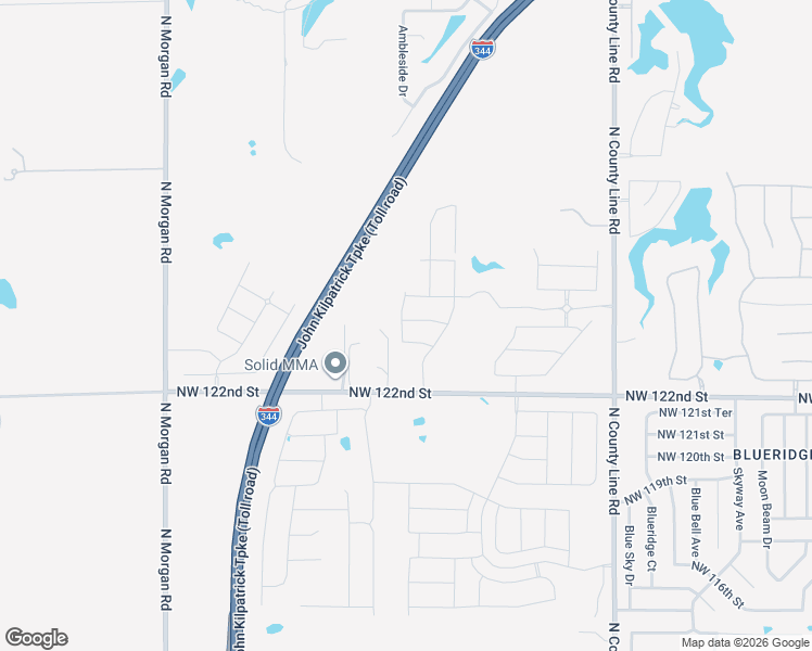 map of restaurants, bars, coffee shops, grocery stores, and more near 9421 Northwest 122nd Street in Yukon
