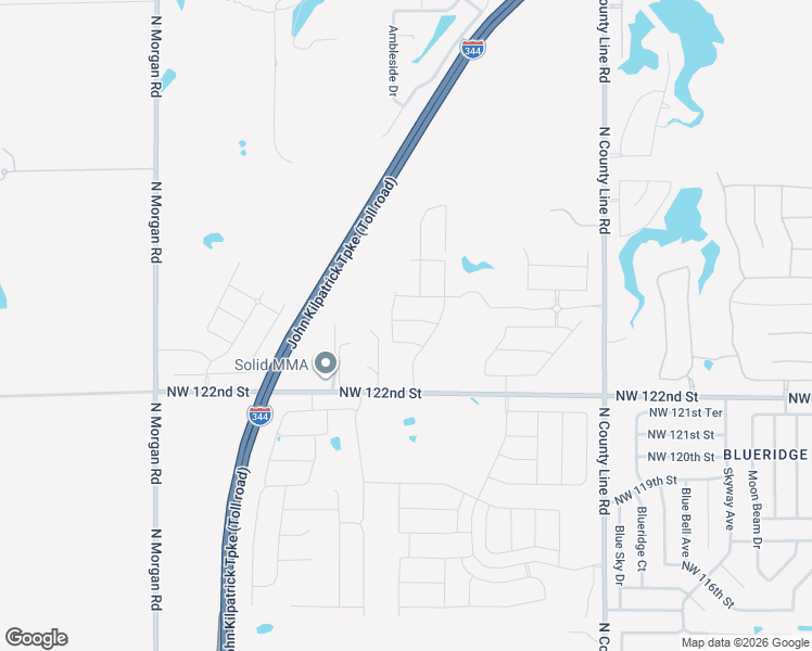 map of restaurants, bars, coffee shops, grocery stores, and more near 9421 Northwest 122nd Street in Yukon