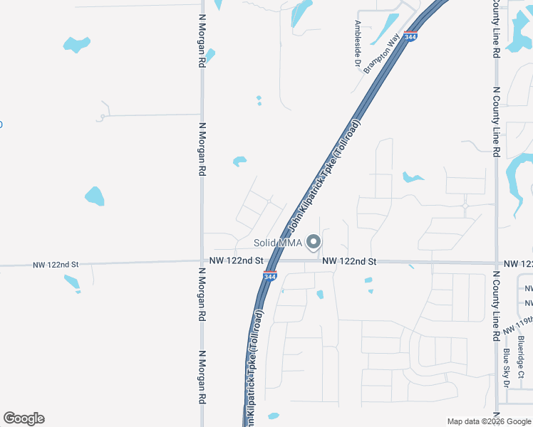 map of restaurants, bars, coffee shops, grocery stores, and more near John Kilpatrick Turnpike in Yukon