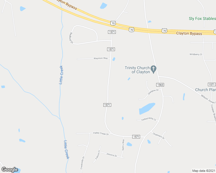 map of restaurants, bars, coffee shops, grocery stores, and more near 4061 Hood Farm Road in Clayton