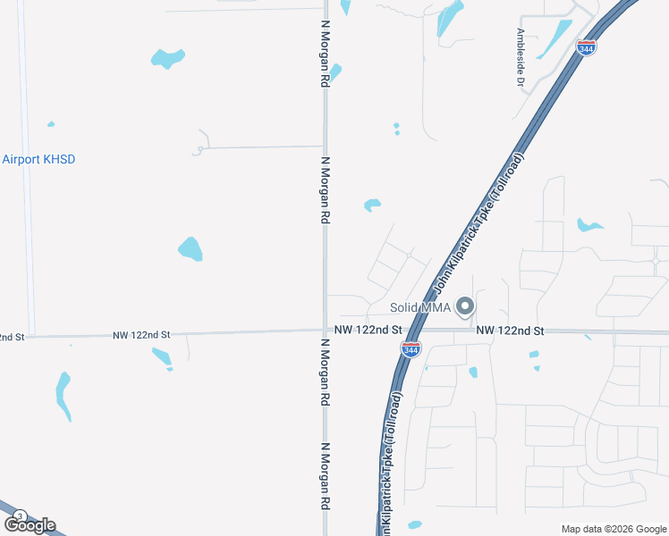 map of restaurants, bars, coffee shops, grocery stores, and more near 12500 North Morgan Road in Yukon