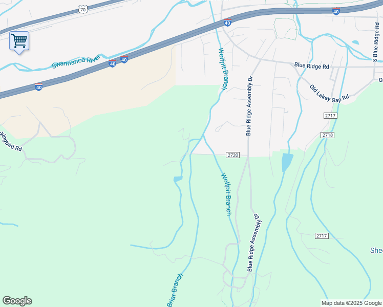 map of restaurants, bars, coffee shops, grocery stores, and more near 104 Maney Lane in Black Mountain