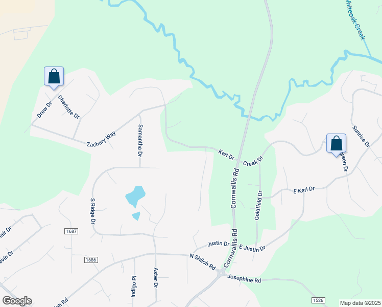 map of restaurants, bars, coffee shops, grocery stores, and more near 209 Keri Drive in Garner