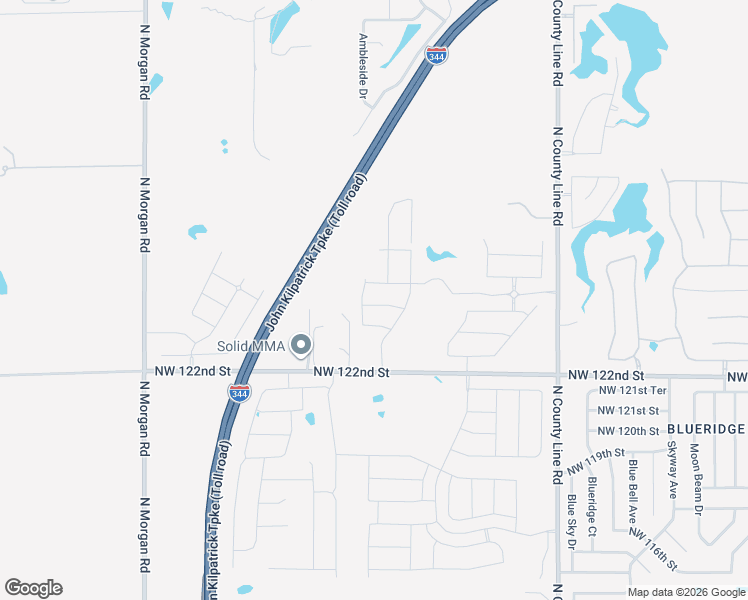map of restaurants, bars, coffee shops, grocery stores, and more near 9421 Northwest 122nd Street in Yukon